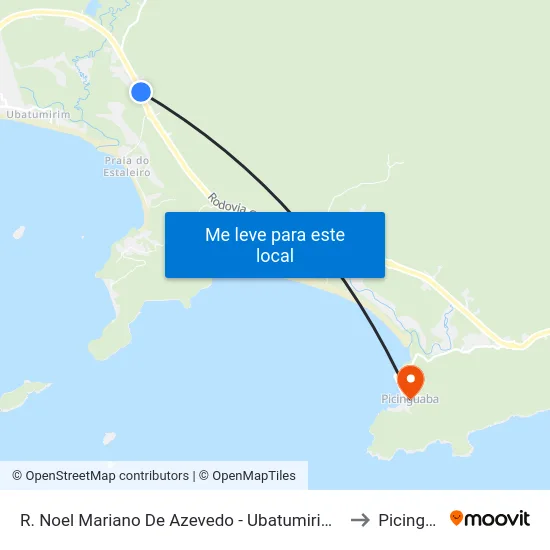 R. Noel Mariano De Azevedo - Ubatumirim -  Ubatuba - SP to Picinguaba map