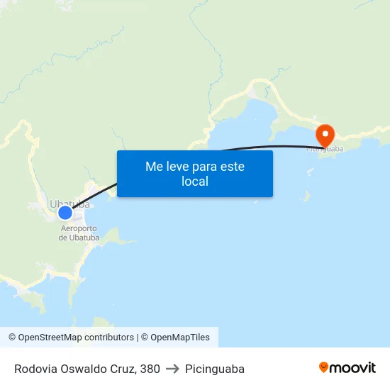 Rodovia Oswaldo Cruz, 380 to Picinguaba map
