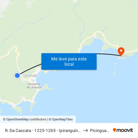 R. Da Cascata -  1225-1265 - Ipiranguinha to Picinguaba map