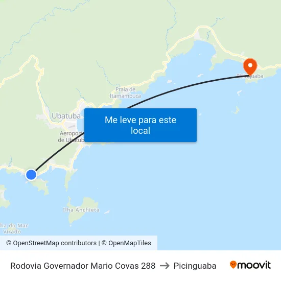 Rodovia Governador Mario Covas 288 to Picinguaba map