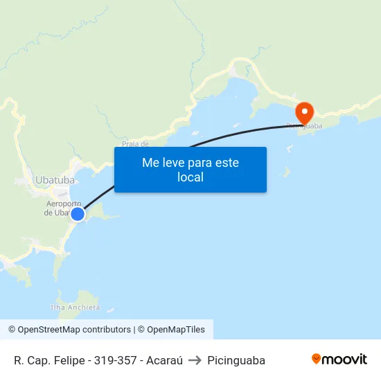 R. Cap. Felipe -  319-357 - Acaraú to Picinguaba map