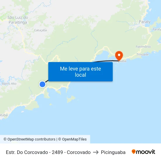 Estr. Do Corcovado -  2489 - Corcovado to Picinguaba map