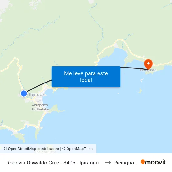 Rodovia Oswaldo Cruz -  3405 - Ipiranguinha to Picinguaba map