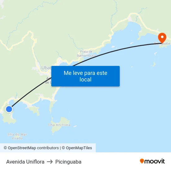 Avenida Uniflora to Picinguaba map