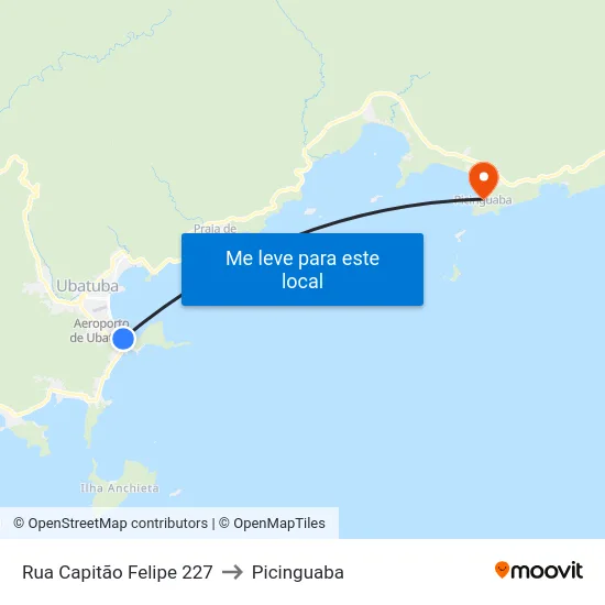 Rua Capitão Felipe 227 to Picinguaba map