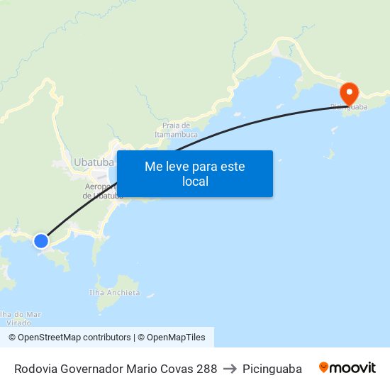 Rodovia Governador Mario Covas 288 to Picinguaba map