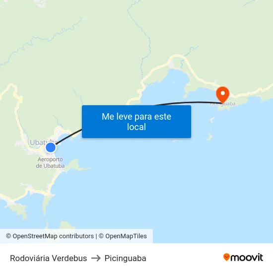 Rodoviária Verdebus to Picinguaba map