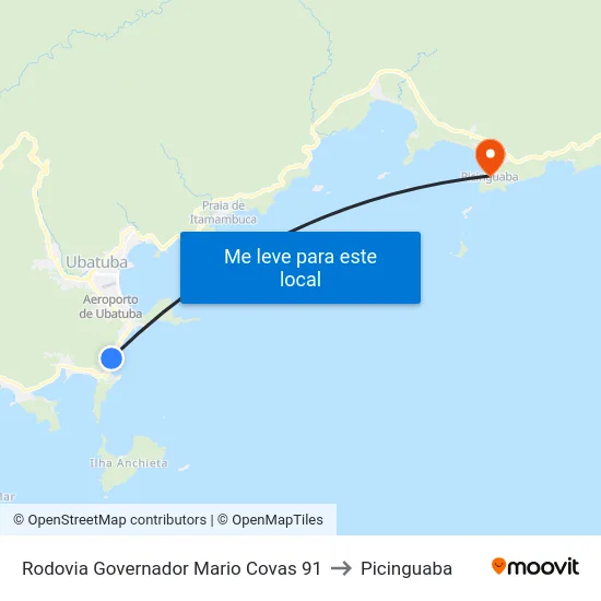 Rodovia Governador Mario Covas 91 to Picinguaba map