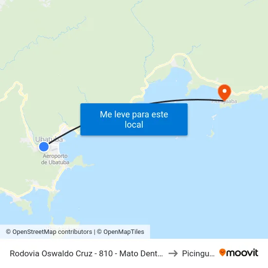Rodovia Oswaldo Cruz -  810 - Mato Dentro (Carolina to Picinguaba map