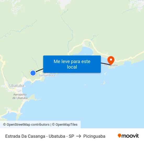 Estrada Da Casanga -  Ubatuba - SP to Picinguaba map