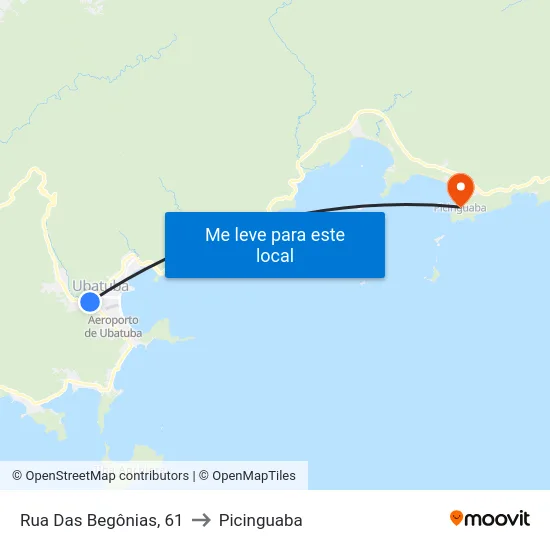 Rua Das Begônias, 61 to Picinguaba map