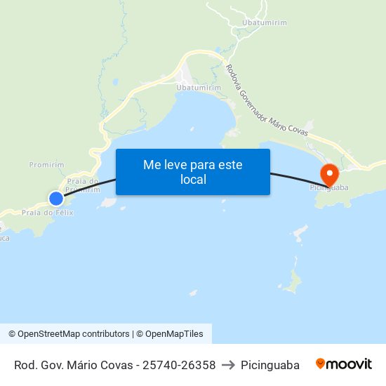 Rod. Gov. Mário Covas -  25740-26358 to Picinguaba map