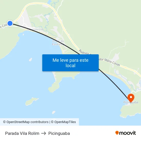 Parada Vila Rolim to Picinguaba map