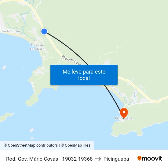 Rod. Gov. Mário Covas -  19032-19368 to Picinguaba map