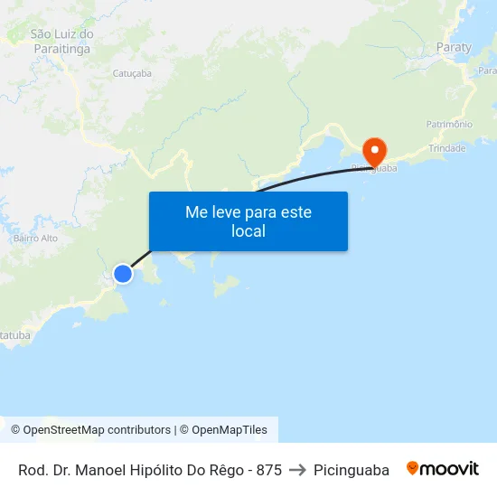 Rod. Dr. Manoel Hipólito Do Rêgo -  875 to Picinguaba map