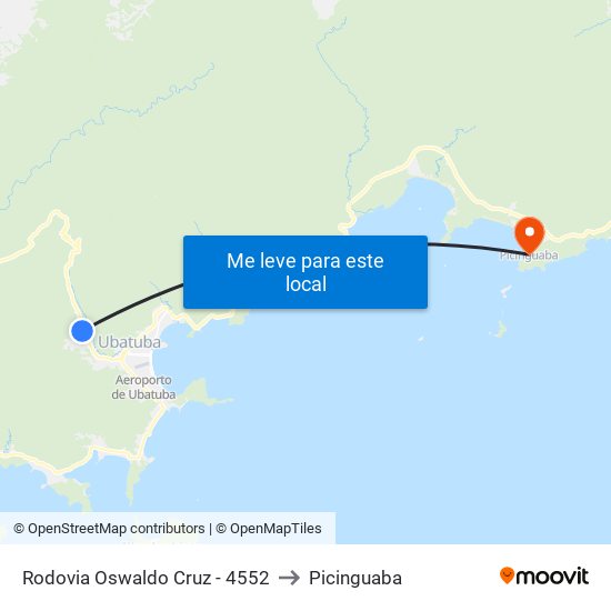 Rodovia Oswaldo Cruz -  4552 to Picinguaba map