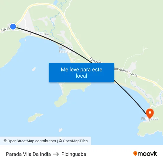 Parada Vila Da India to Picinguaba map