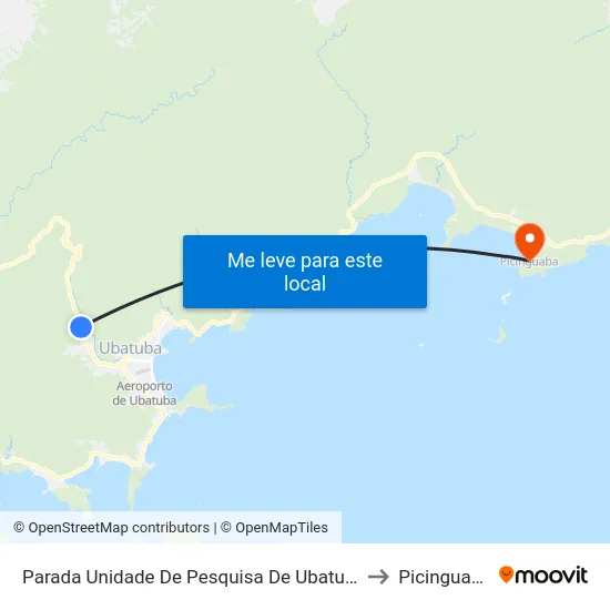 Parada Unidade De Pesquisa De Ubatuba to Picinguaba map