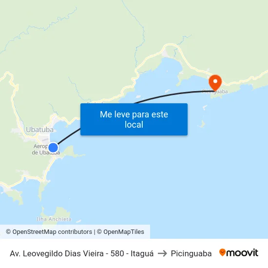 Av. Leovegildo Dias Vieira -  580 - Itaguá to Picinguaba map