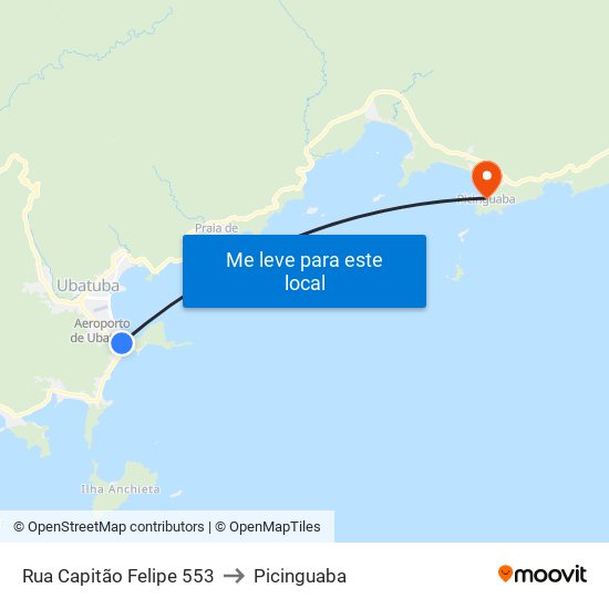 Rua Capitão Felipe 553 to Picinguaba map