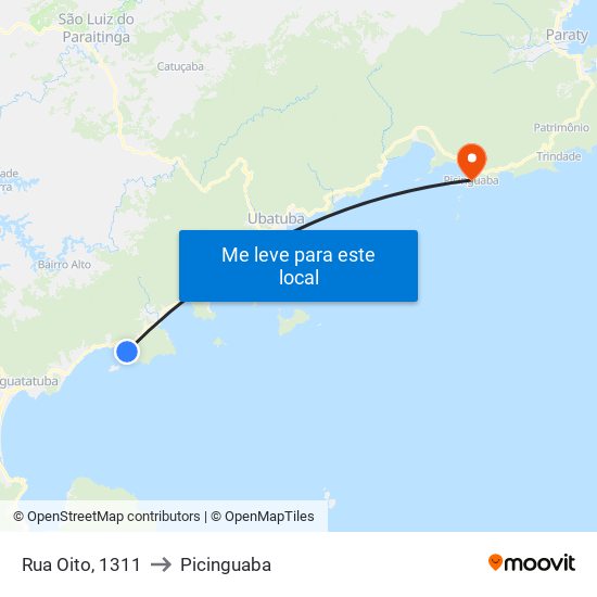 Rua Oito, 1311 to Picinguaba map