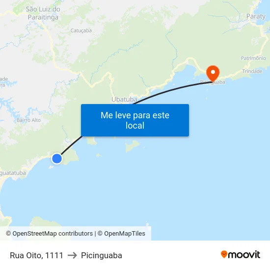 Rua Oito, 1111 to Picinguaba map