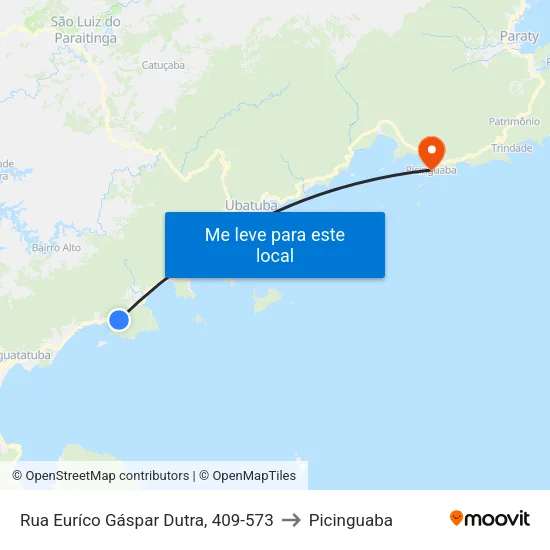 Rua Euríco Gáspar Dutra, 409-573 to Picinguaba map