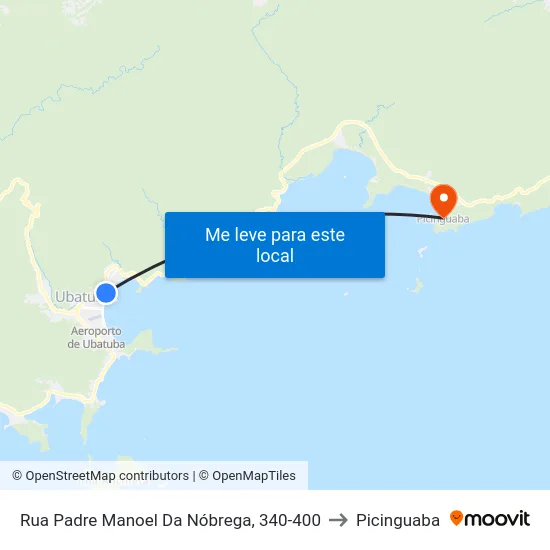 Rua Padre Manoel Da Nóbrega, 340-400 to Picinguaba map