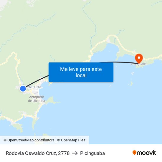 Rodovia Oswaldo Cruz, 2778 to Picinguaba map