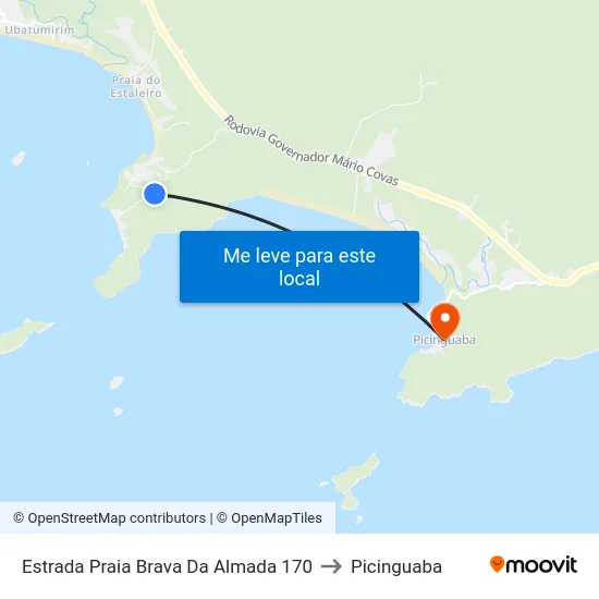 Estrada Praia Brava Da Almada 170 to Picinguaba map