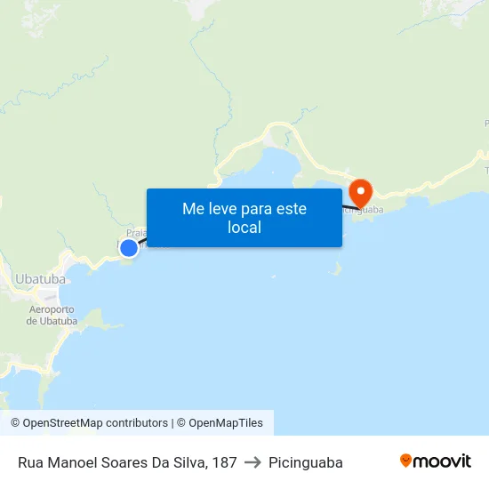 Rua Manoel Soares Da Silva, 187 to Picinguaba map