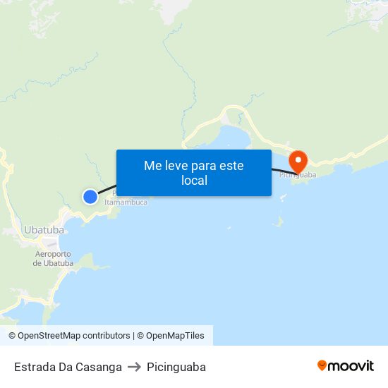 Estrada Da Casanga to Picinguaba map