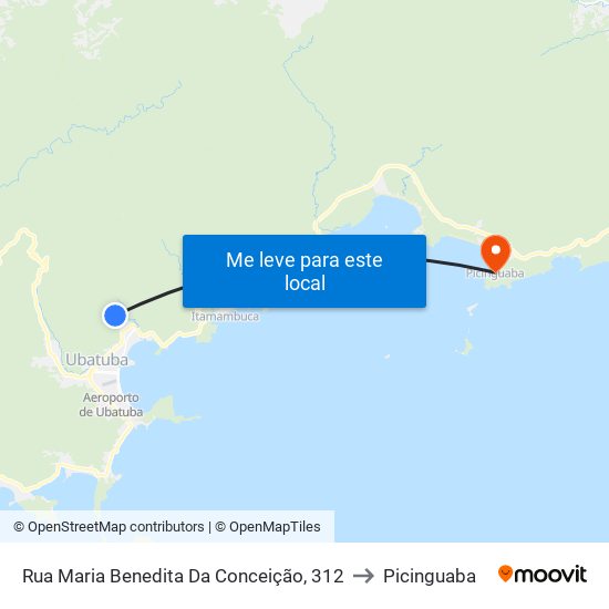 Rua Maria Benedita Da Conceição, 312 to Picinguaba map