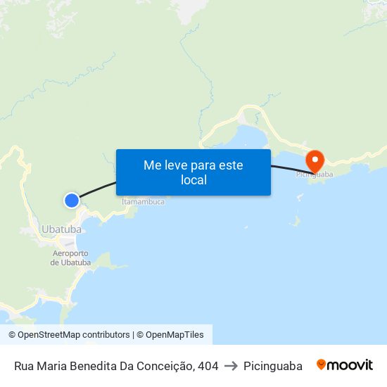 Rua Maria Benedita Da Conceição, 404 to Picinguaba map