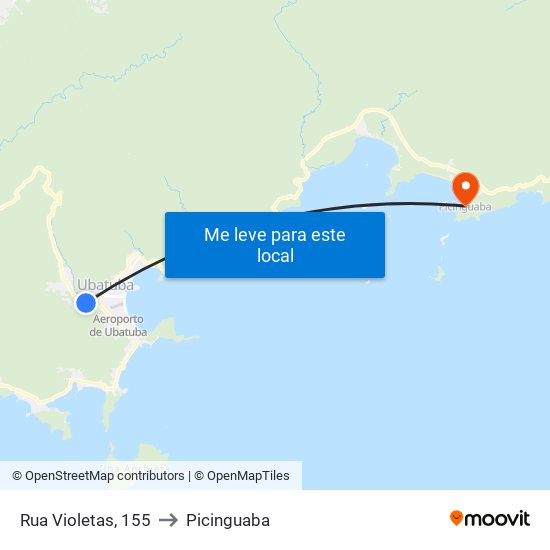Rua Violetas, 155 to Picinguaba map