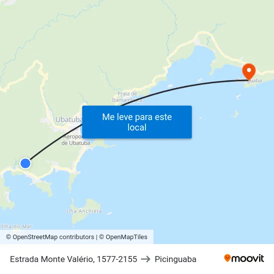 Estrada Monte Valério, 1577-2155 to Picinguaba map