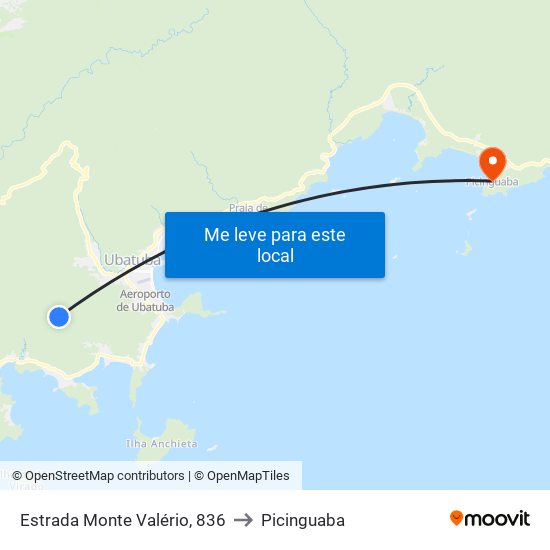 Estrada Monte Valério, 836 to Picinguaba map