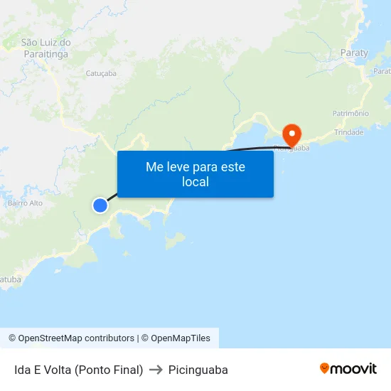 Ida E Volta (Ponto Final) to Picinguaba map