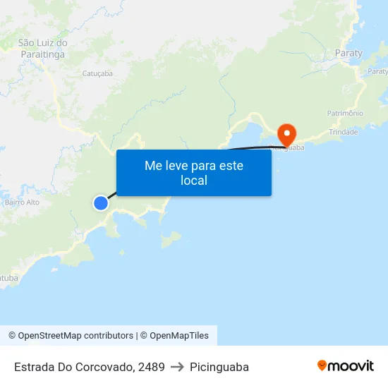 Estrada Do Corcovado, 2489 to Picinguaba map