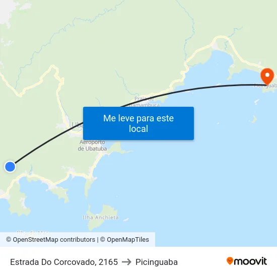 Estrada Do Corcovado, 2165 to Picinguaba map