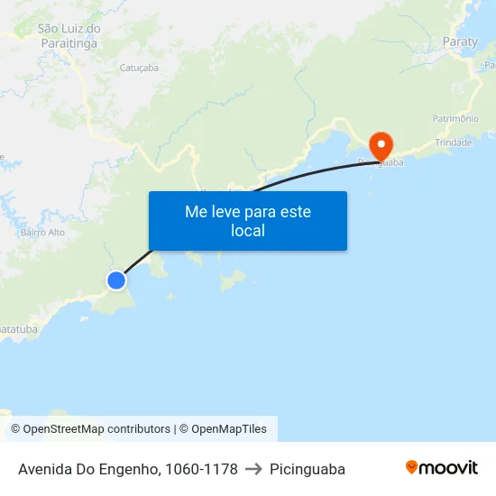 Avenida Do Engenho, 1060-1178 to Picinguaba map
