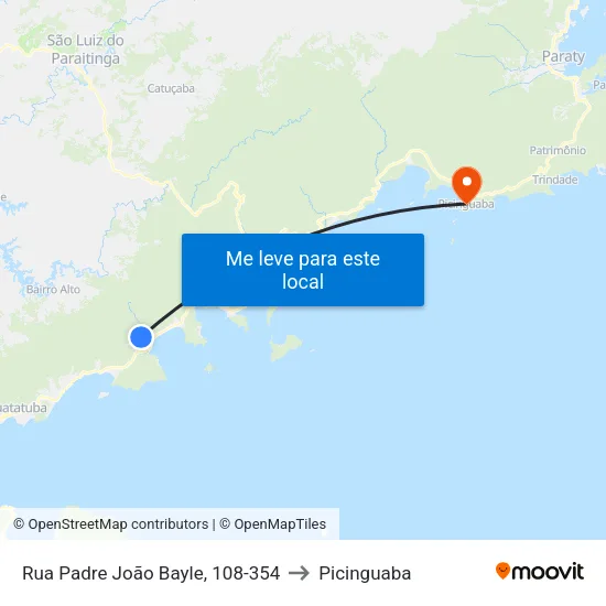Rua Padre João Bayle, 108-354 to Picinguaba map