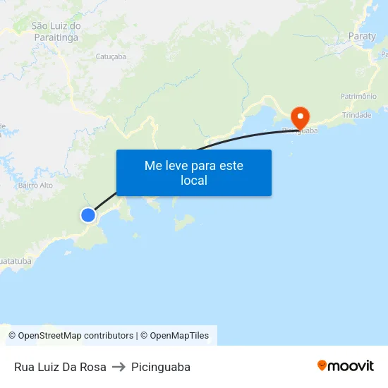 Rua Luiz Da Rosa to Picinguaba map