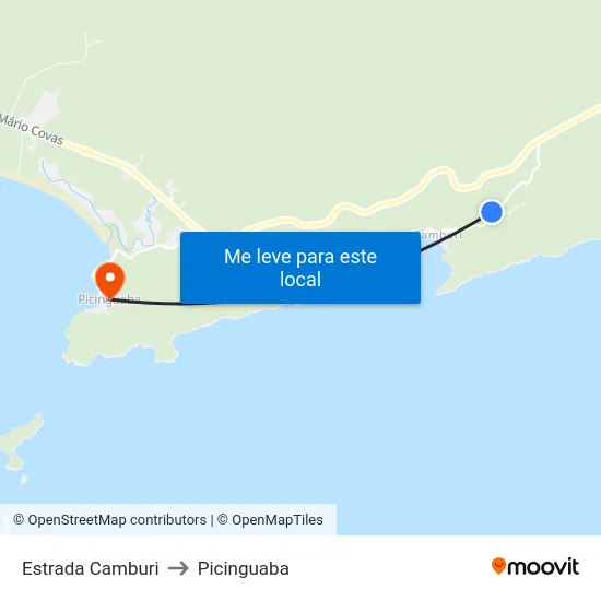 Estrada Camburi to Picinguaba map