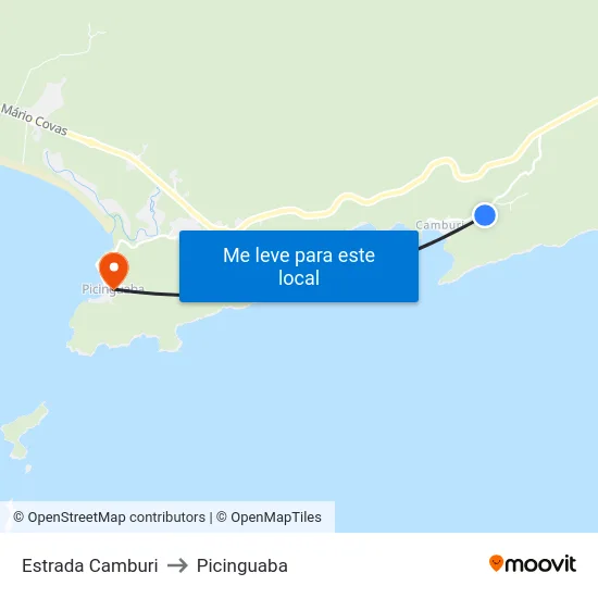 Estrada Camburi to Picinguaba map