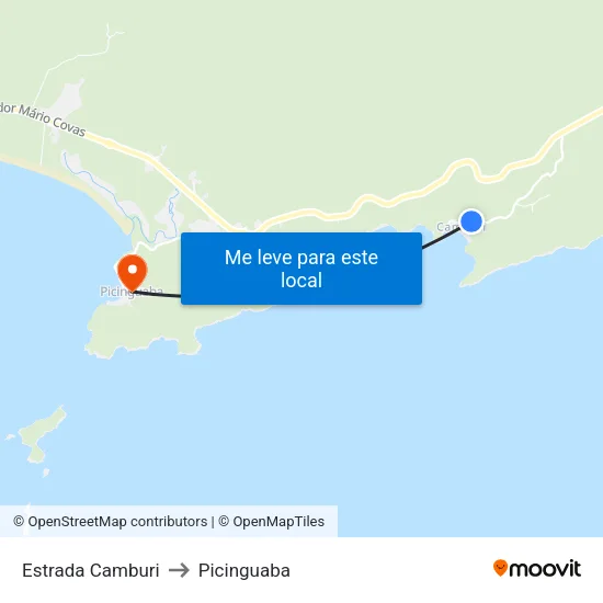 Estrada Camburi to Picinguaba map