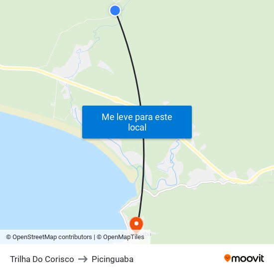 Trilha Do Corisco to Picinguaba map