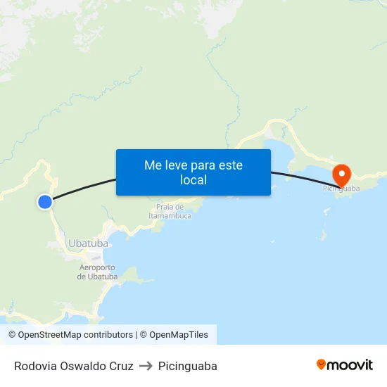 Rodovia Oswaldo Cruz to Picinguaba map