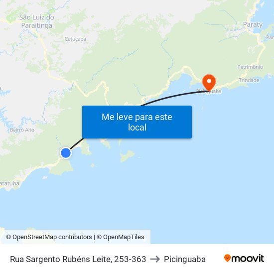 Rua Sargento Rubéns Leite, 253-363 to Picinguaba map