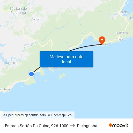 Estrada Sertão Da Quina, 926-1000 to Picinguaba map